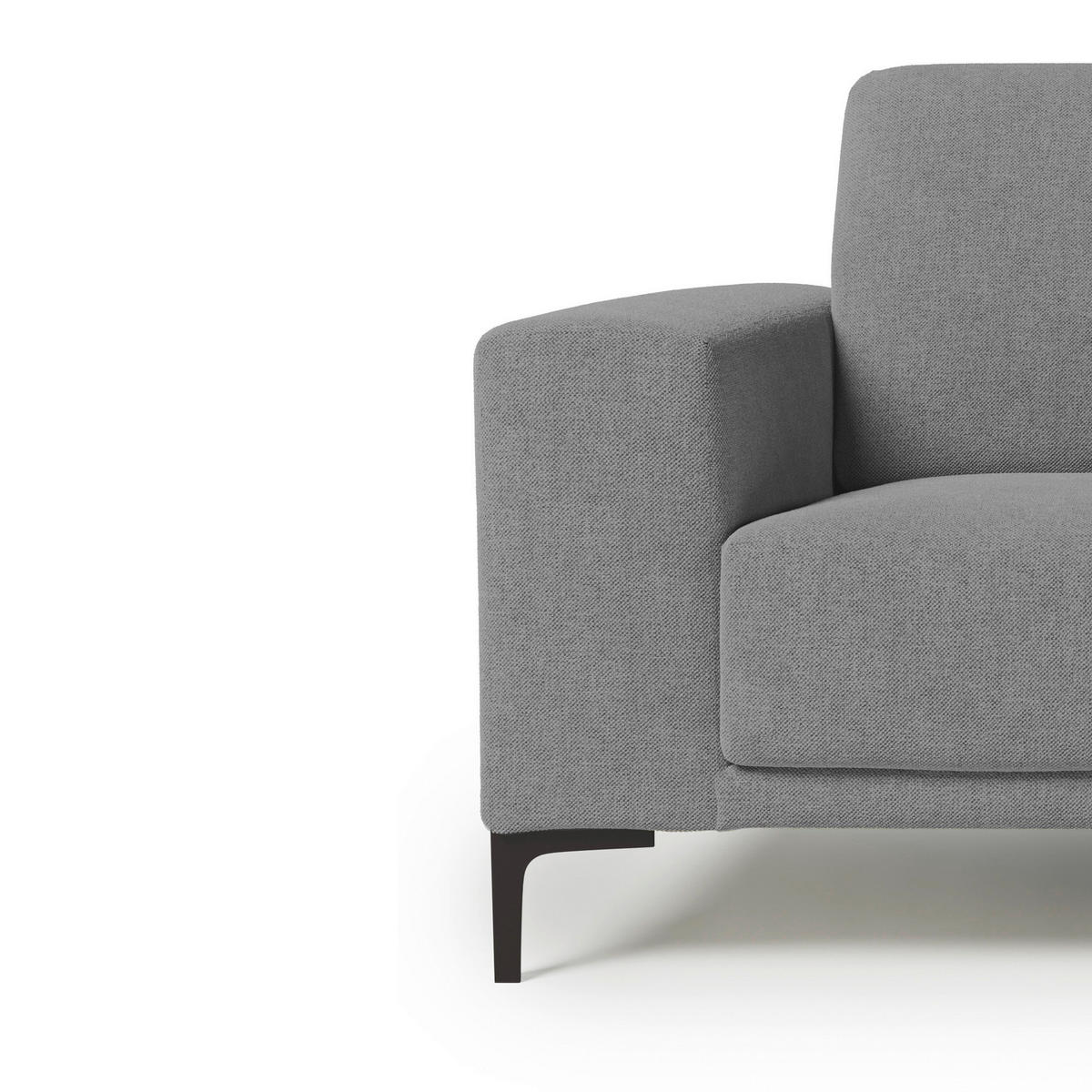 2-SITS SOFFA i trä, metall, textil grå  - svart/grå, Klassisk, metall/trä (164/85/88cm) - Carryhome