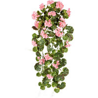 KUNSTPFLANZE Geranie 80 cm  - Rosa/Grün, Design, Kunststoff (80cm) - P & B