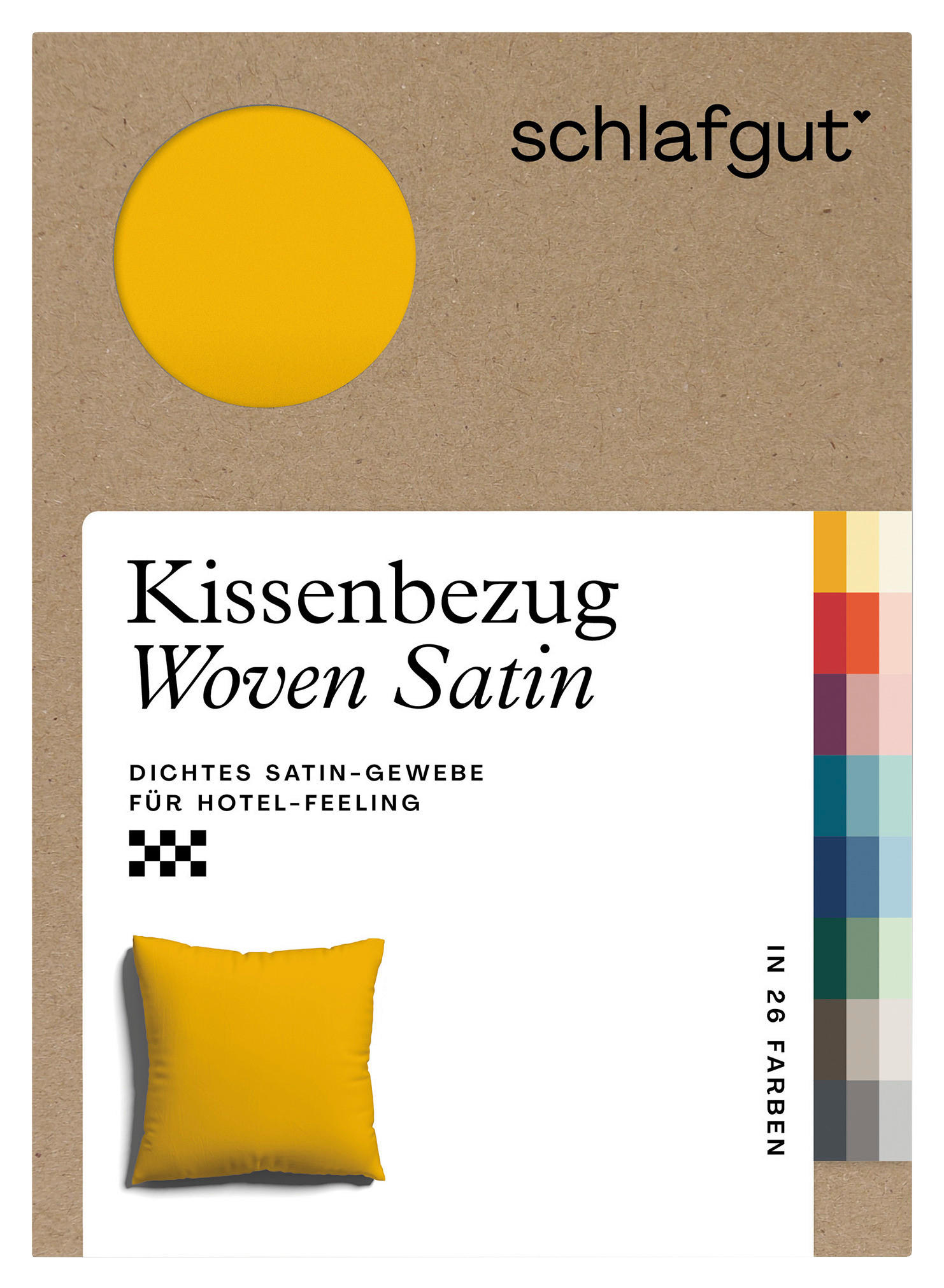 KOPFKISSENBEZUG WOVEN SATIN 80/80 cm  - Dunkelgelb, Basics, Textil (80/80cm) - Schlafgut