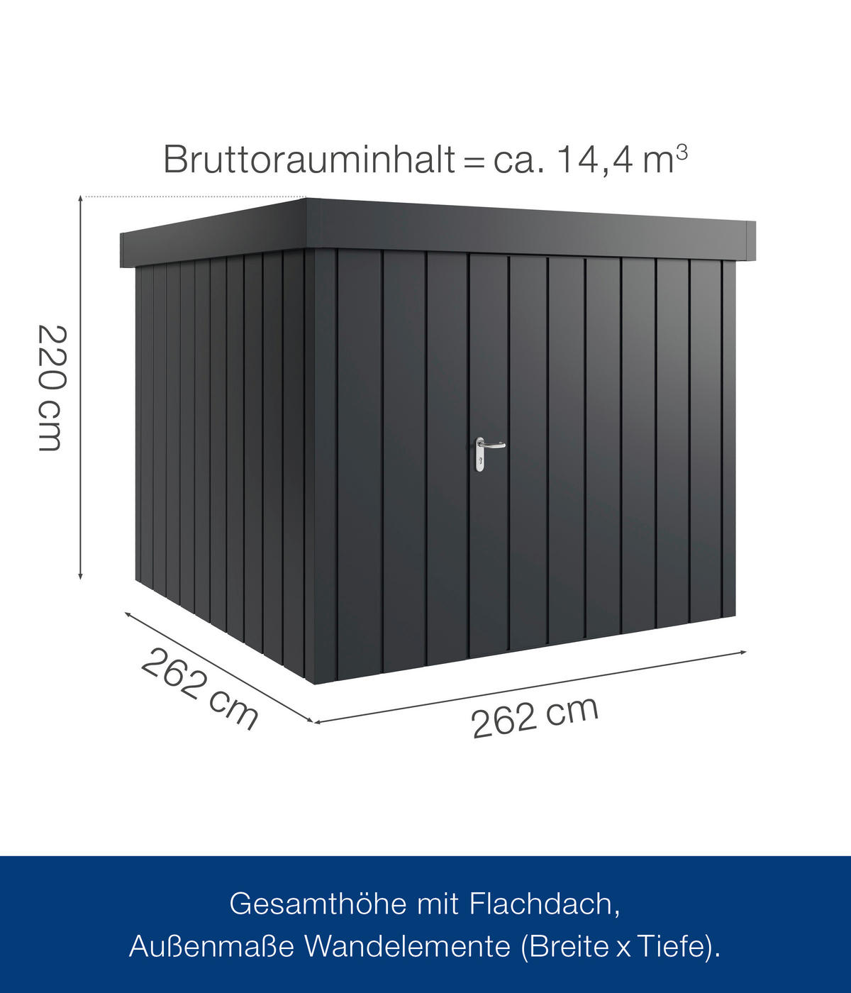 GERÄTEHAUS 229/220/277 cm  - Anthrazit, Basics, Metall (229/220/277cm)