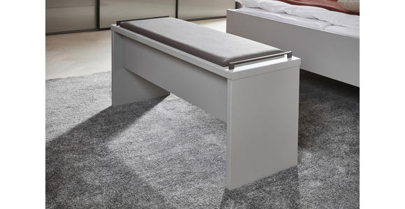 SITZBANK 120/53/40 cm Lederlook Braun, Grau - Dunkelbraun/Braun, Design, Textil (120/53/40cm) - Dieter Knoll