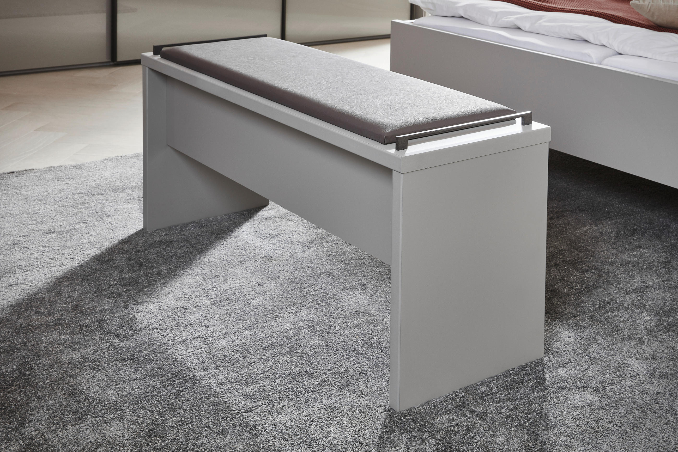 SITZBANK 120/53/40 cm Lederlook Braun, Grau  - Dunkelbraun/Braun, Design, Textil (120/53/40cm) - Dieter Knoll