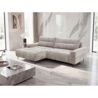 ECKSOFA PABLO Beige Struktur Rückenkissen, Bettkasten  - Beige/Schwarz, Design, Holz/Textil (160/260cm) - MID.YOU