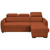 ECKSOFA in Flachgewebe Rostfarben  - Rostfarben/Schwarz, Modern, Kunststoff/Textil (182/237cm) - Carryhome