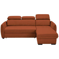 ECKSOFA in Flachgewebe Rostfarben  - Rostfarben/Schwarz, Modern, Kunststoff/Textil (182/237cm) - Carryhome