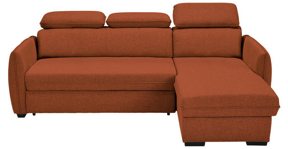 ECKSOFA in Flachgewebe Rostfarben  - Rostfarben/Schwarz, MODERN, Kunststoff/Textil (182/237cm) - Carryhome