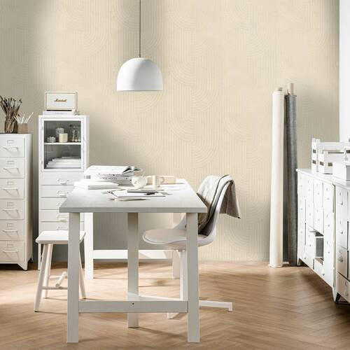 NON WOVEN-TAPET 53/1005 cm  - taupe, Basics, papper/plast (53/1005cm)