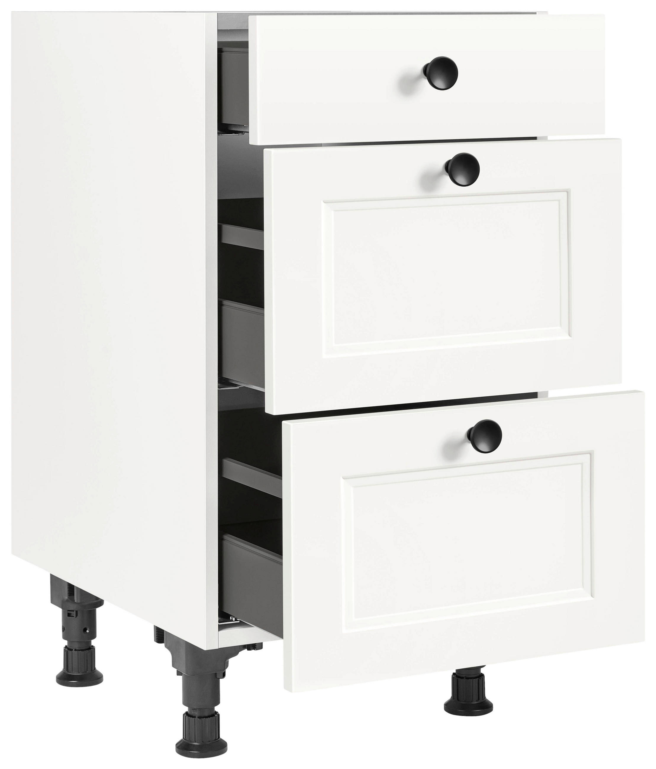 SCHUBKASTENUNTERSCHRANK 45/87/56 cm in Weiß - Schwarz/Weiß, MODERN, Holzwerkstoff/Metall (45/87/56cm) - Nobilia