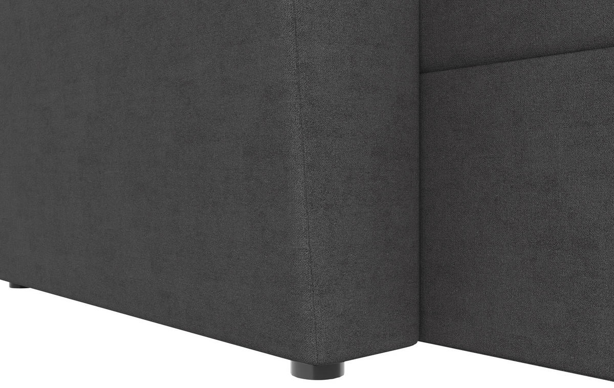 WOHNLANDSCHAFT TERMOLI in Jacquard Grau  - Schwarz/Grau, Design, Kunststoff/Textil (155/296/155cm) - MID.YOU