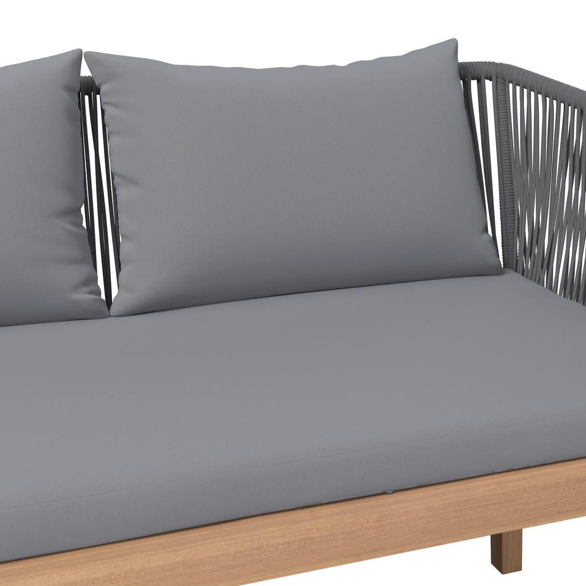 LOUNGEGARNITUR   160/74/84 cm  - Akaziefarben/Grau, Modern, Holz/Kunststoff (160/74/84cm) - Ambia Garden