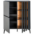 HIGHBOARD in 96,3/117/41,5 cm - Schwarz/Grau, Design, Glas/Holzwerkstoff (96,3/117/41,5cm) - Novel