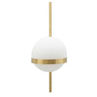 WANDLEUCHTE 15/20/40 cm  - Goldfarben/Weiß, Trend, Glas/Metall (15/20/40cm) - Mauro Ferretti