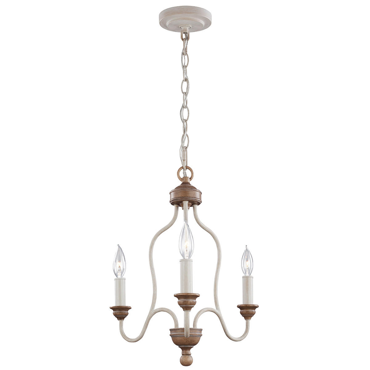 TAKKRONA Elstead Hartsville 41.9/59.7 cm  - vit/kärnbok, Klassisk, metall/glas (41.9/59.7cm) - Elstead Lighting