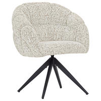 ARMLEHNSTUHL  Sitzfläche 360° drehbar Chenille  - Beige/Schwarz, Design, Textil/Metall (70/84/64cm) - Novel