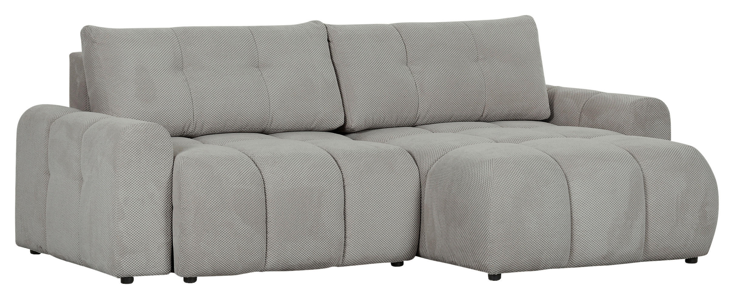 ECKSOFA Braun Flachgewebe  - Schwarz/Braun, KONVENTIONELL, Kunststoff/Textil (256/157cm) - Carryhome