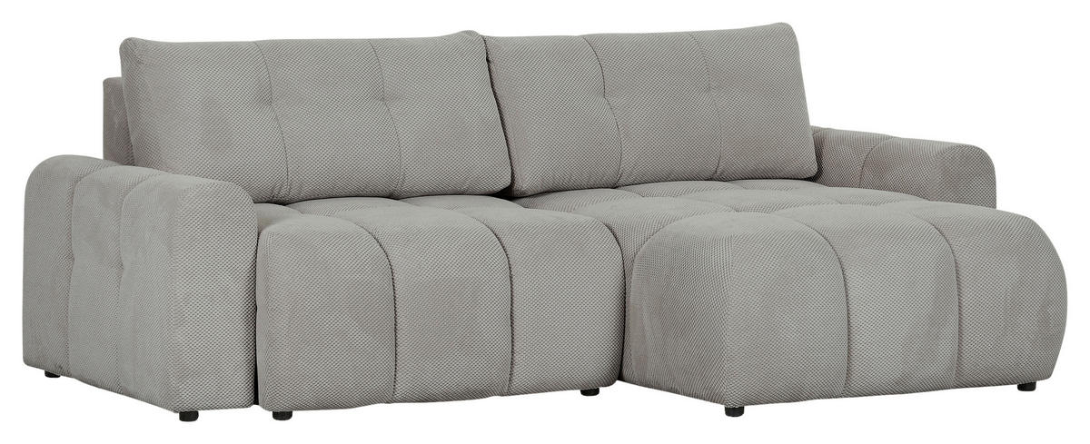 ECKSOFA in Flachgewebe Braun  - Schwarz/Braun, Konventionell, Kunststoff/Textil (256/157cm) - Carryhome