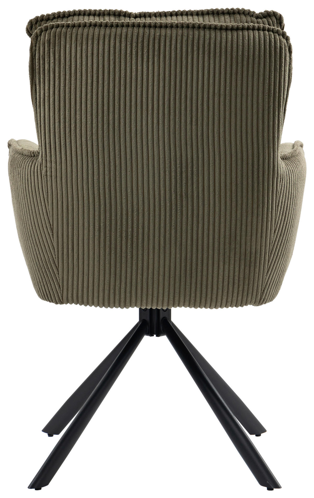 ARMLEHNSTUHL  in Eisen Cord  - Schwarz/Olivgrün, Design, Textil/Metall (62/95/67cm) - Novel