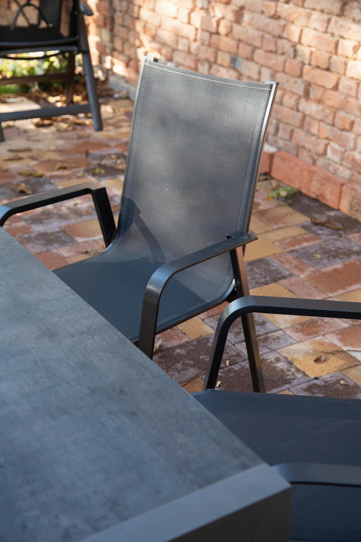 GARTENSET beschichtet Aluminium  - Schieferfarben/Anthrazit, Basics, Textil/Metall (160+60/98/72cm) - Acamp