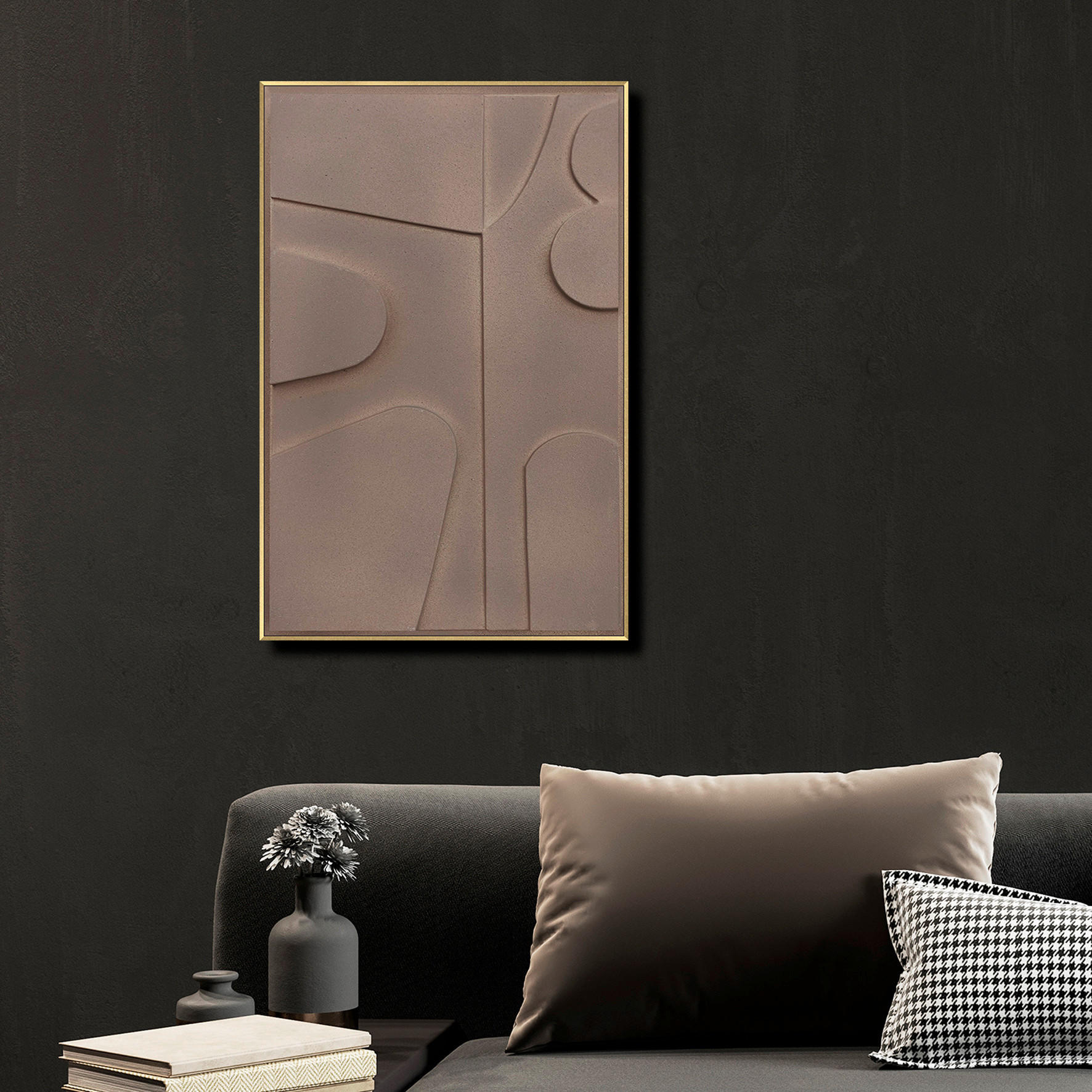 ORIGINALBILD 58/88 cm - Goldfarben/Braun, Trend, Holzwerkstoff/Kunststoff (58/88cm) - Monee