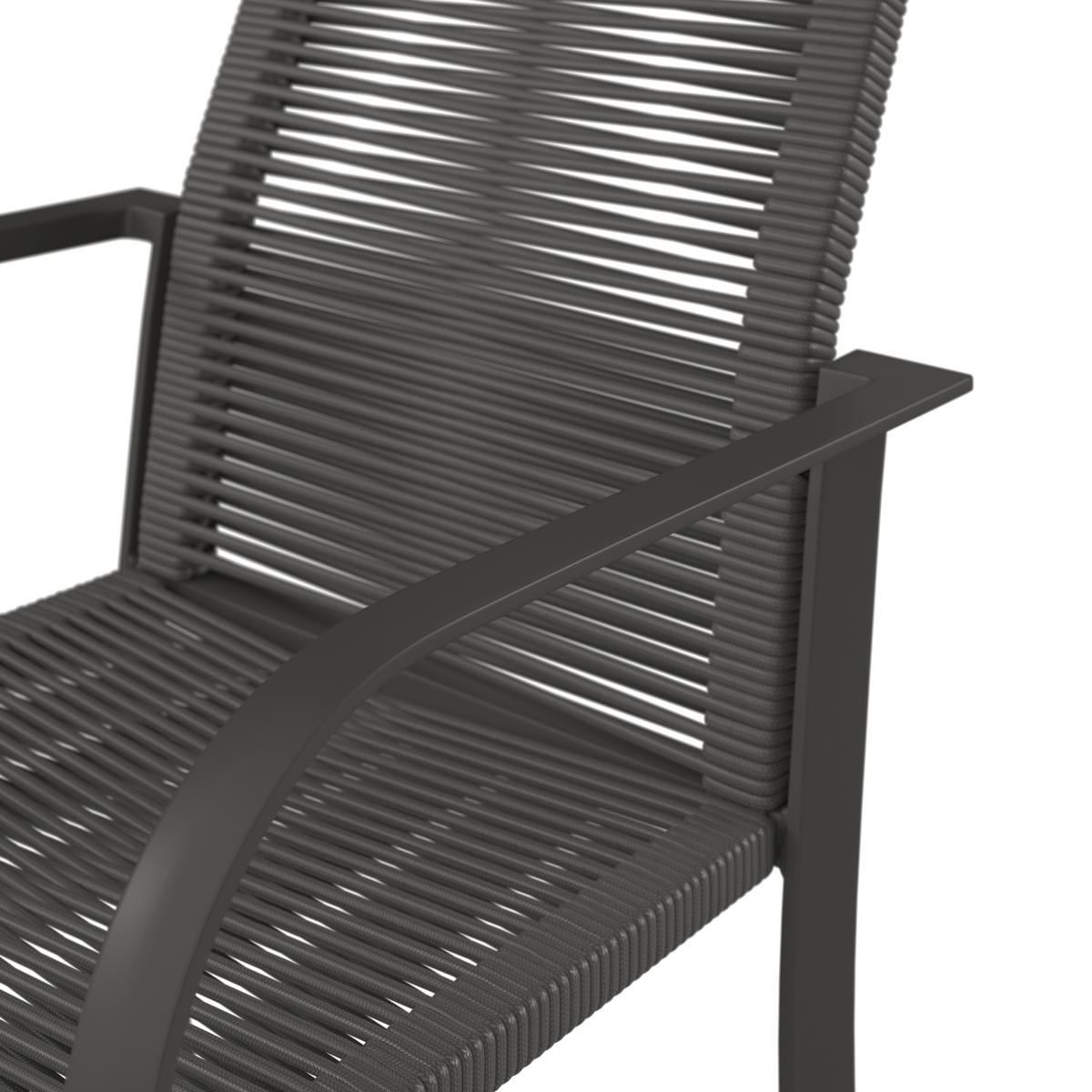 GARTENSTUHL Metall, Kunststoff Anthrazit, Grau  - Anthrazit/Grau, MODERN, Kunststoff/Metall (56.5/87/65cm) - Ambia Garden