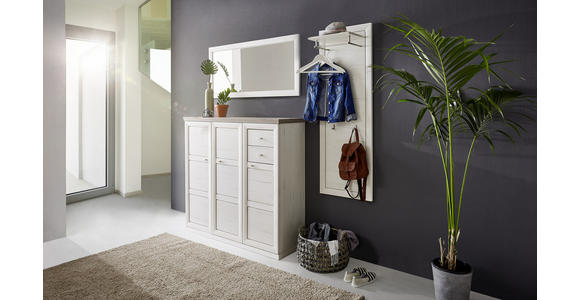 SCHUHSCHRANK Grau, Weiß - Weiß/Grau, LIFESTYLE, Holzwerkstoff/Kunststoff (133,4/123,2/42,5cm) - Hom`in