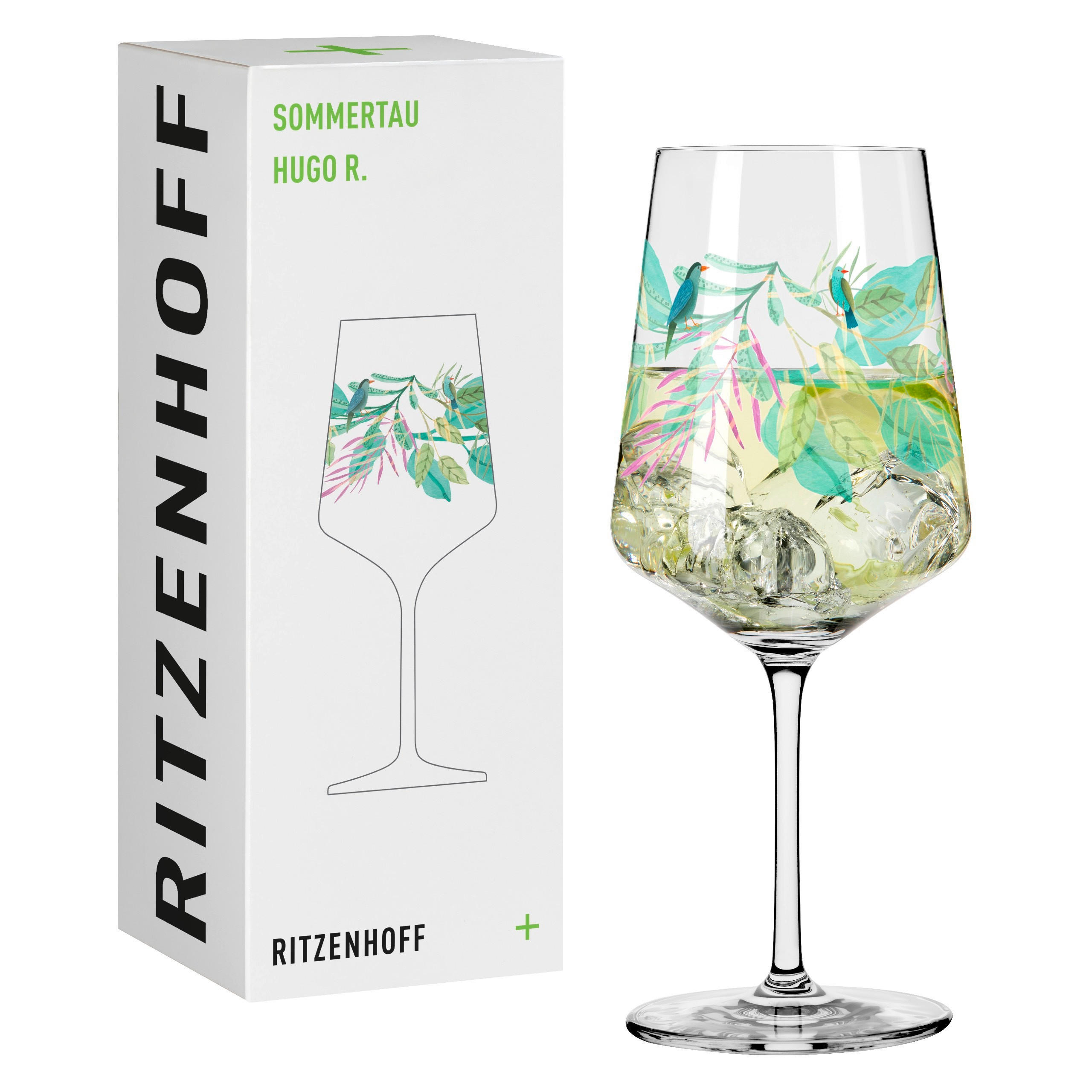 SPRITZERGLAS 544 ml  - Rosa/Grün, LIFESTYLE, Glas (9,3/22,5/9,3cm) - Ritzenhoff