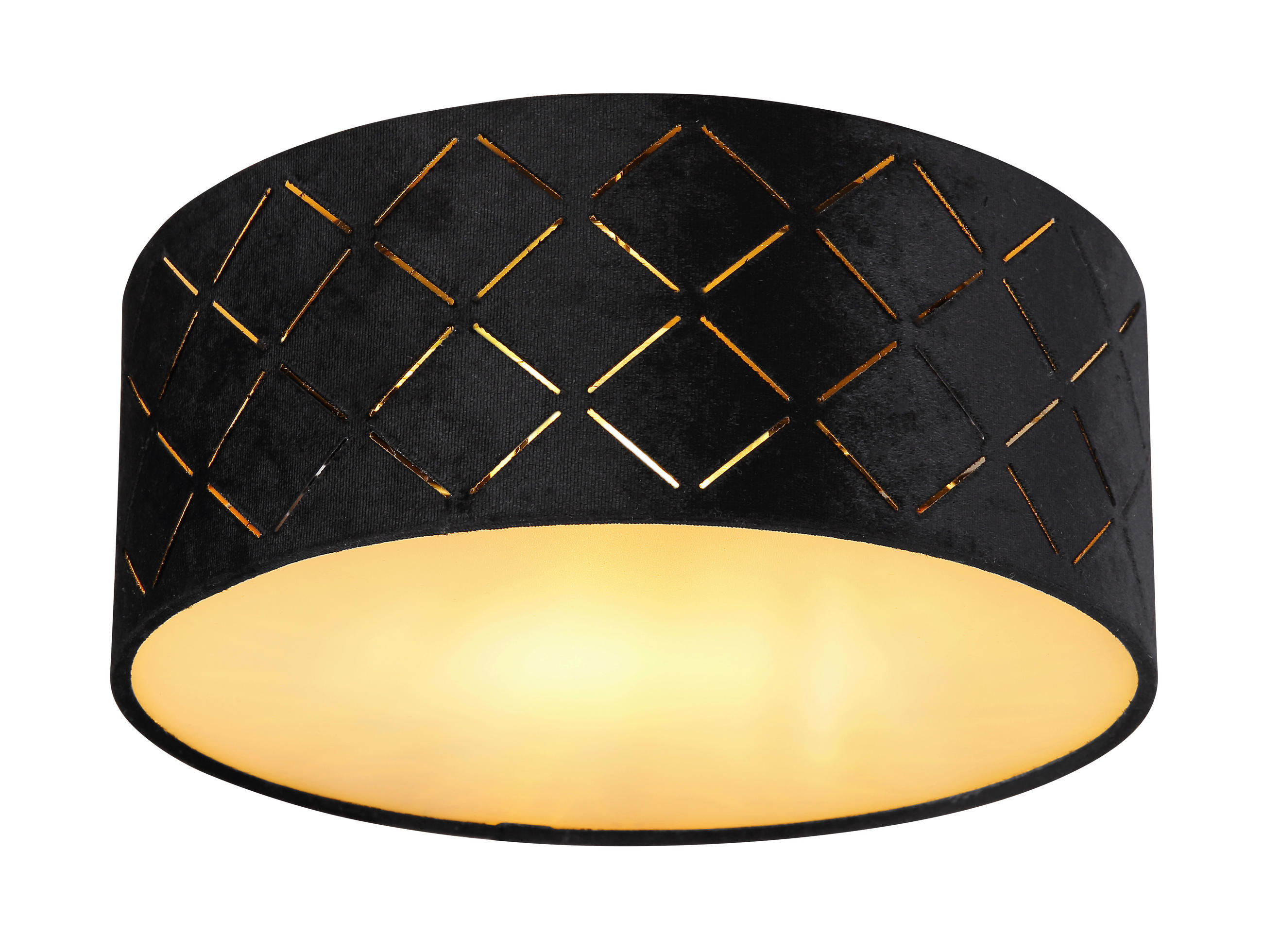 DECKENLEUCHTE  26/10 cm    - Opal/Schwarz, Basics, Kunststoff/Textil (26/10cm) - Globo