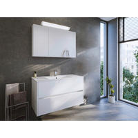 BADEZIMMER 2-teilig  in 100 cm  - Weiß Hochglanz/Weiß, Basics, Keramik/Holzwerkstoff (100cm) - MID.YOU