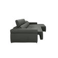 ECKSOFA DUA in Echtleder Anthrazit  293/170 cm  - Chromfarben/Anthrazit, Design, Leder/Metall (293/170cm) - Novel