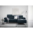 ECKSOFA Petrol Chenille  - Petrol/Schwarz, KONVENTIONELL, Textil/Metall (264/178cm) - Hom`in