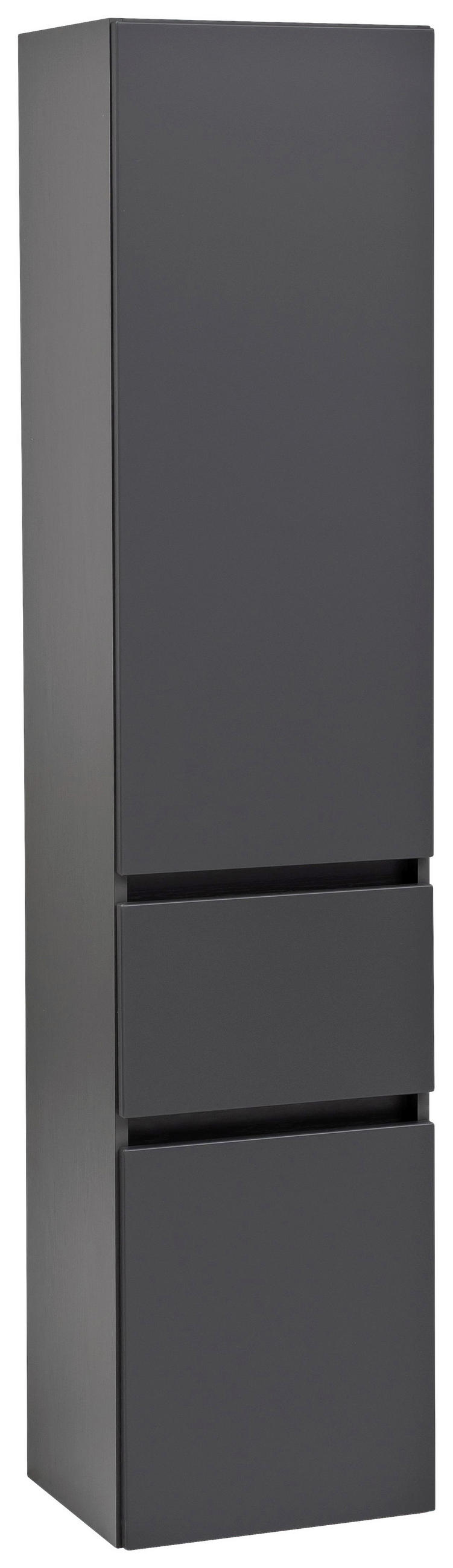 HOCHSCHRANK Grau - Silberfarben/Graphitfarben, KONVENTIONELL, Holzwerkstoff/Kunststoff (40/180/35cm) - MID.YOU