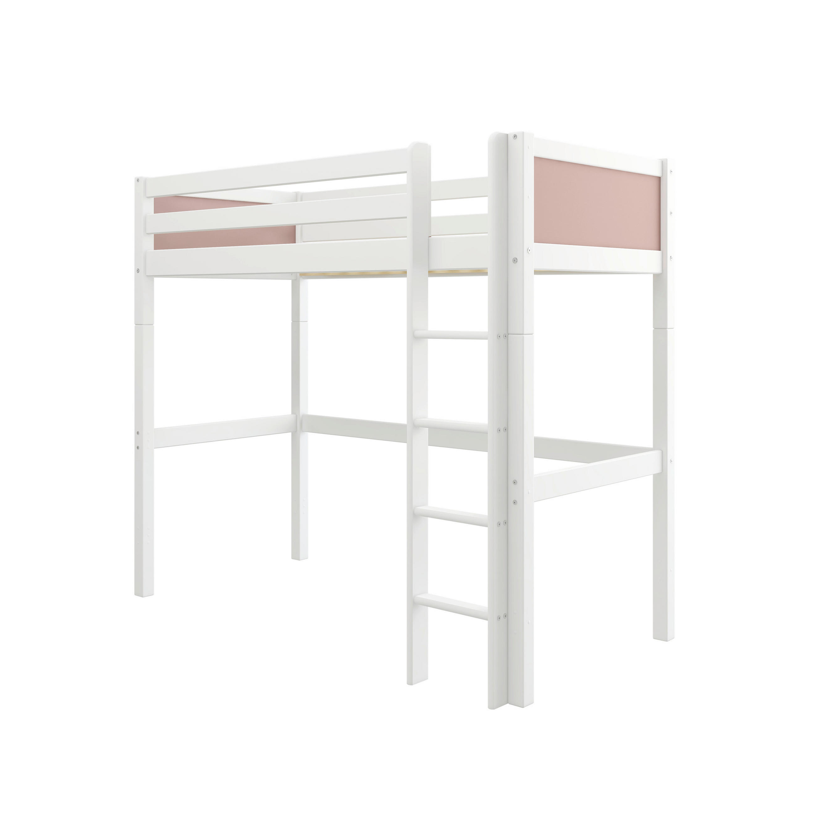 HOCHBETT 90/200 cm,  in Absturzsicherung, Leiter, Rollrost  - Rosa/Weiß, MODERN, Holz (90/200cm) - Chameo