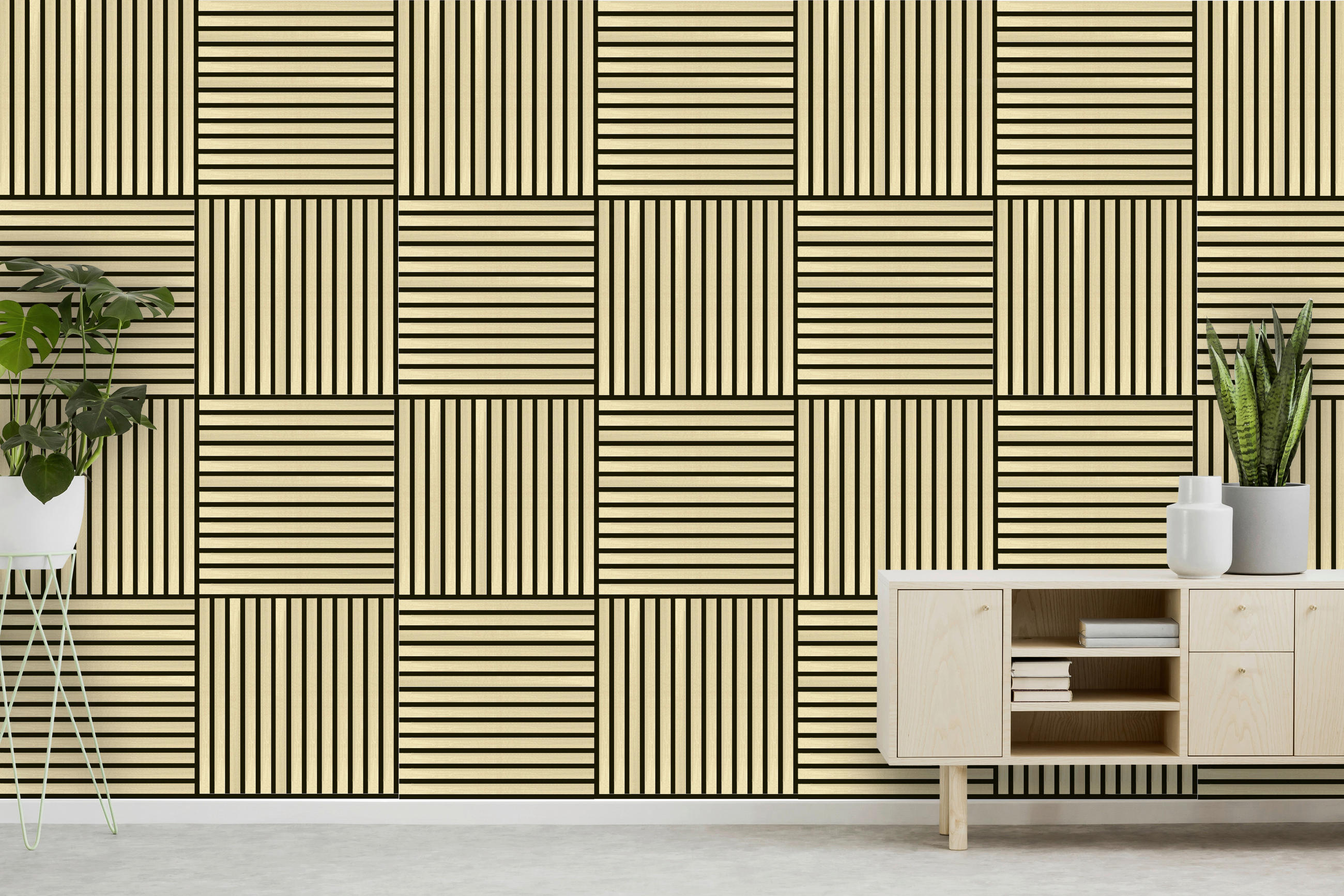 AKUSTIKPANEEL Echtholz Modular Wall System 52/52 cm  - Eichefarben, MODERN, Holzwerkstoff (52/52cm) - Jangal