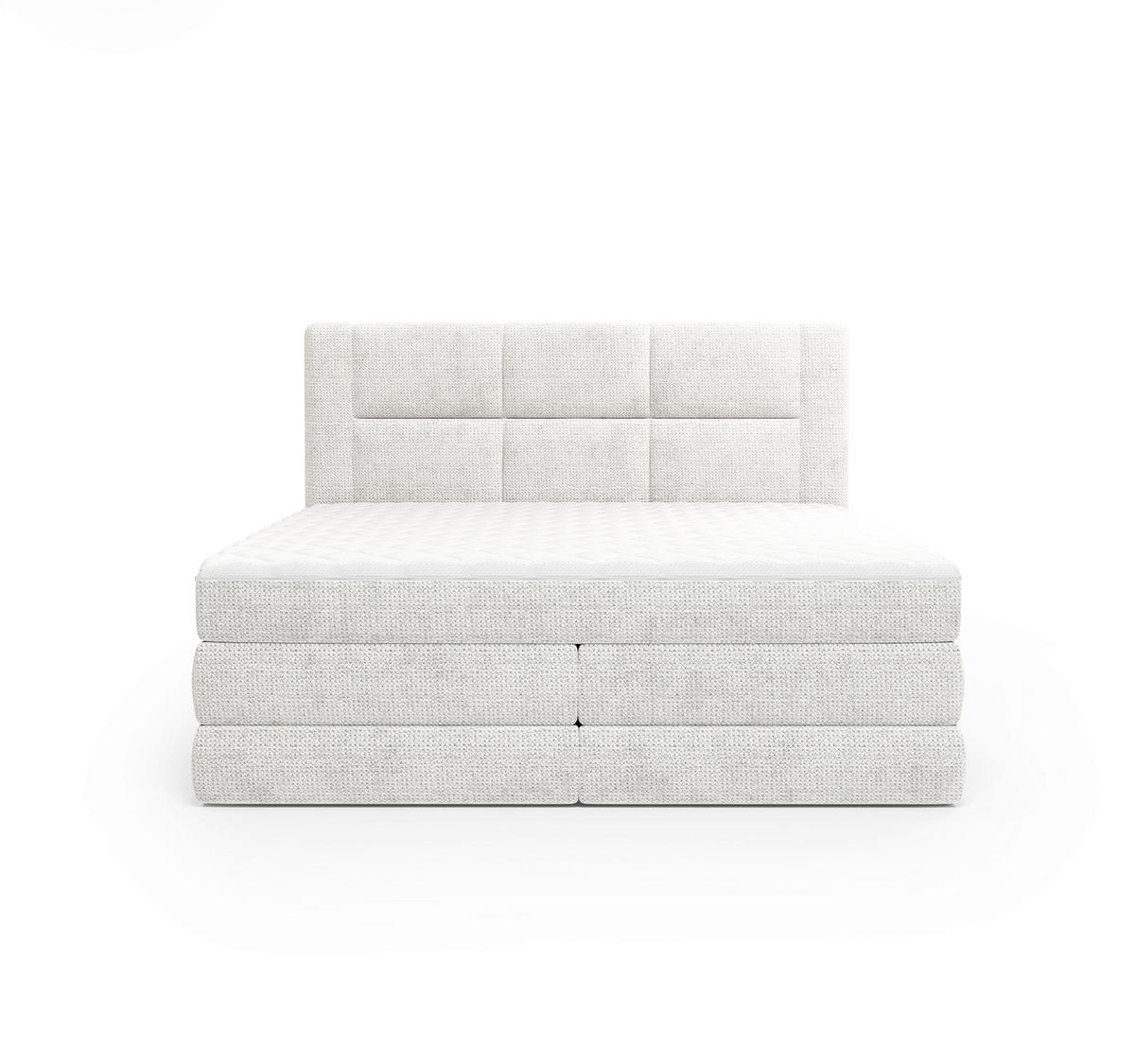 BOXSPRINGBETT 180/200 cm,  in Creme, Weiß, gepolstertes Kopfteil, Bettkasten, Topper, Wendematratze mit unterschiedlichen Härtegraden, H2 + H3 = mittel + fest  - Creme/Schwarz, Design, Kunststoff/Textil (180/200cm) - Esposa