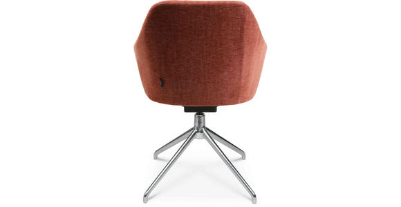 ARMLEHNSTUHL in Aluminium Velours - Rot/Alufarben, Design, Textil/Metall (58/81,5-84,5/60cm) - Johann Jakob
