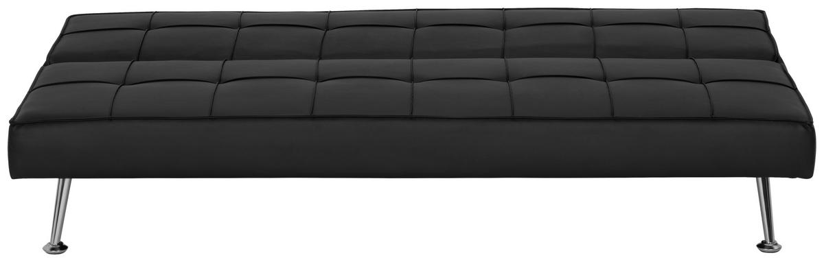 SCHLAFSOFA in Textil Schwarz  - Silberfarben/Schwarz, Basics, Textil/Metall (179/74/91cm) - P & B