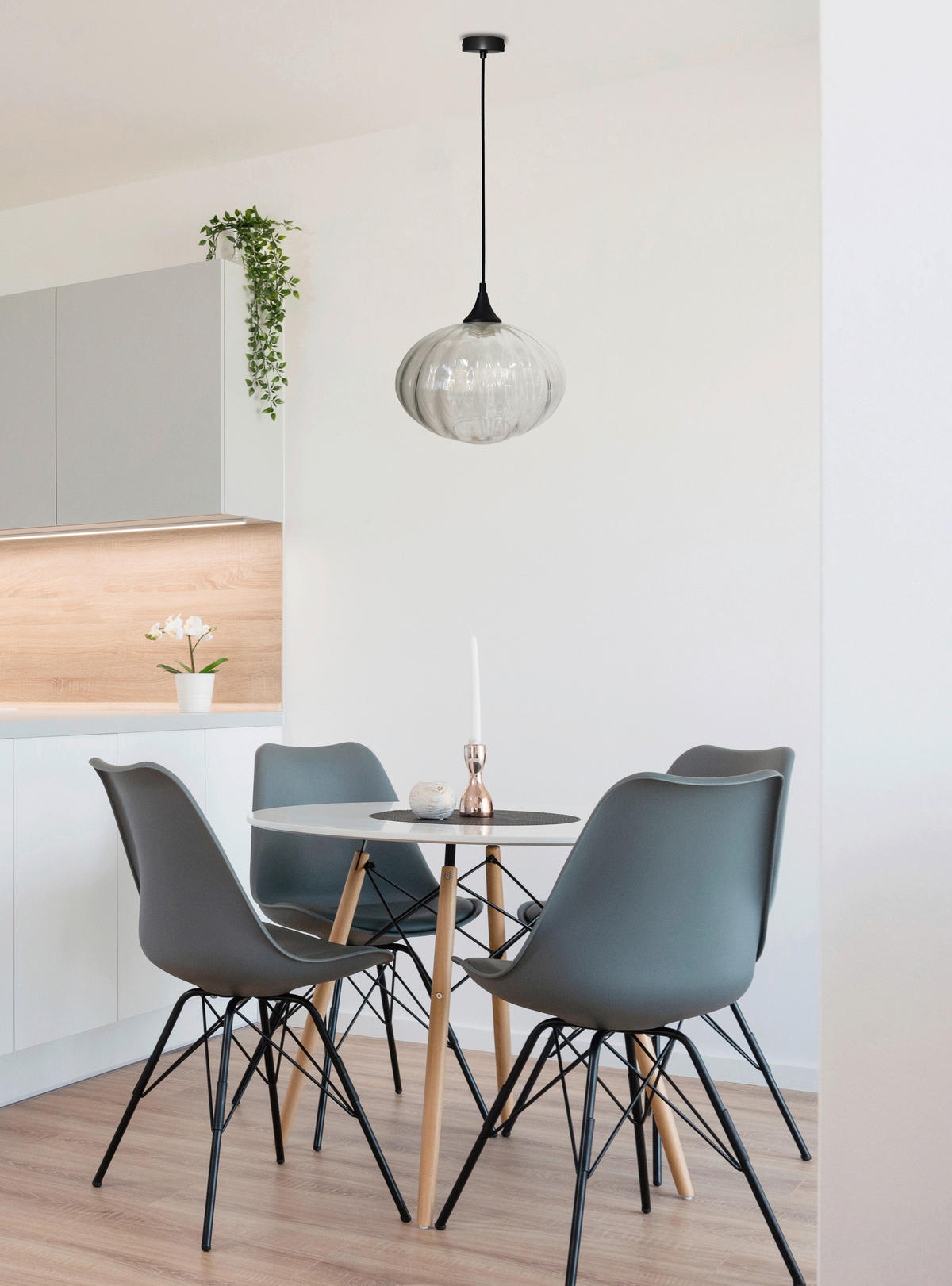 PENDELLEUCHTE 26.5/26.5/90 cm  - Schwarz, KONVENTIONELL, Glas/Metall (26.5/26.5/90cm)