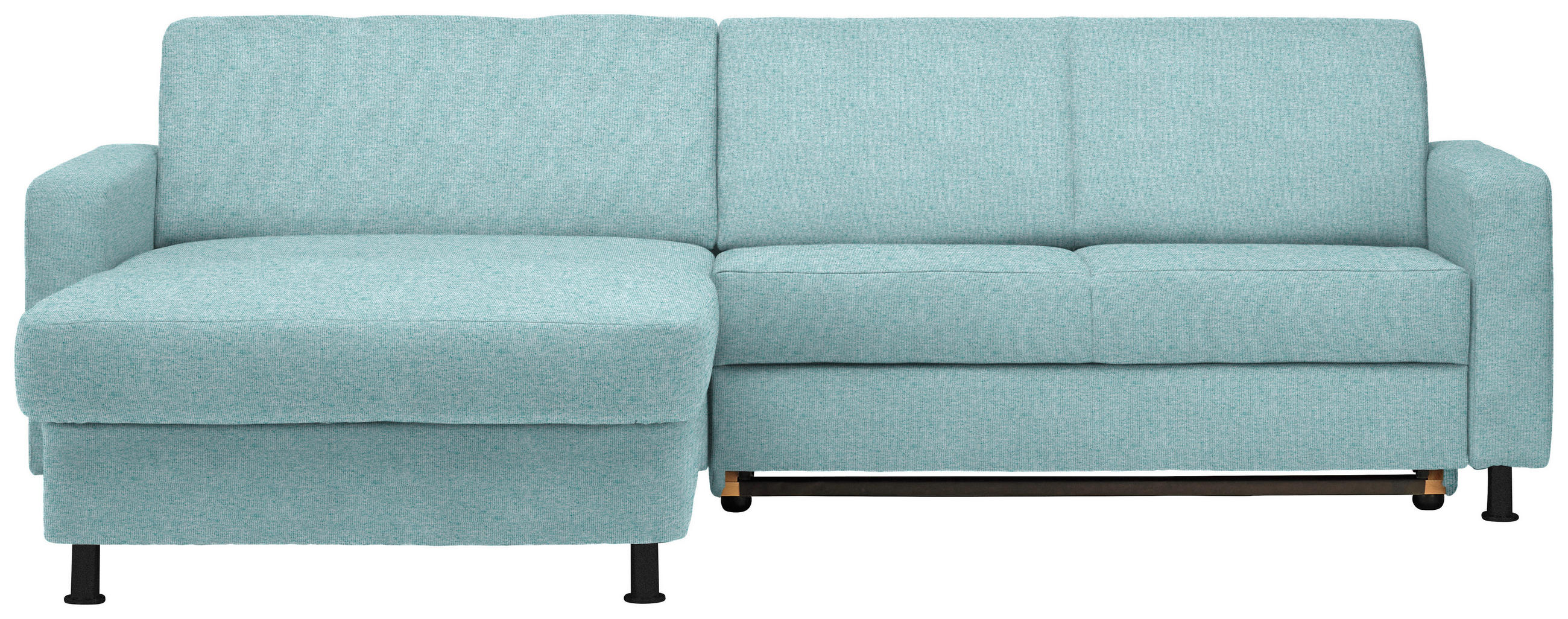 ECKSOFA in Webstoff Türkis  - Türkis/Schwarz, Design, Kunststoff/Textil (165/257cm) - Xora