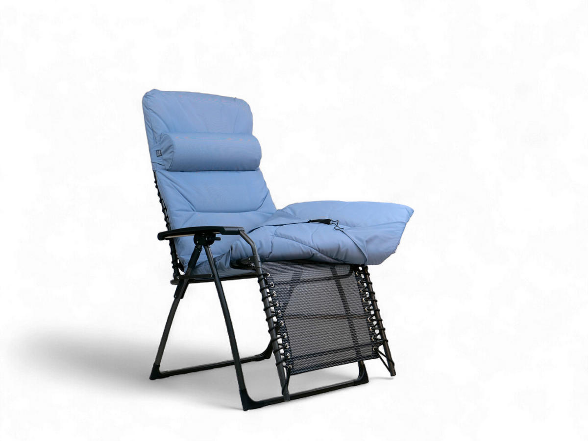 GARTEN-RELAXSESSEL 67/130/70 cm  - Blau/Anthrazit, Basics, Kunststoff/Textil (67/130/70cm)