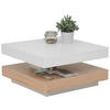 COUCHTISCH 67/67/35 cm quadratisch Weiß, Sonoma Eiche  - Weiß/Sonoma Eiche, Basics, Holzwerkstoff (67/67/35cm) - Boxxx
