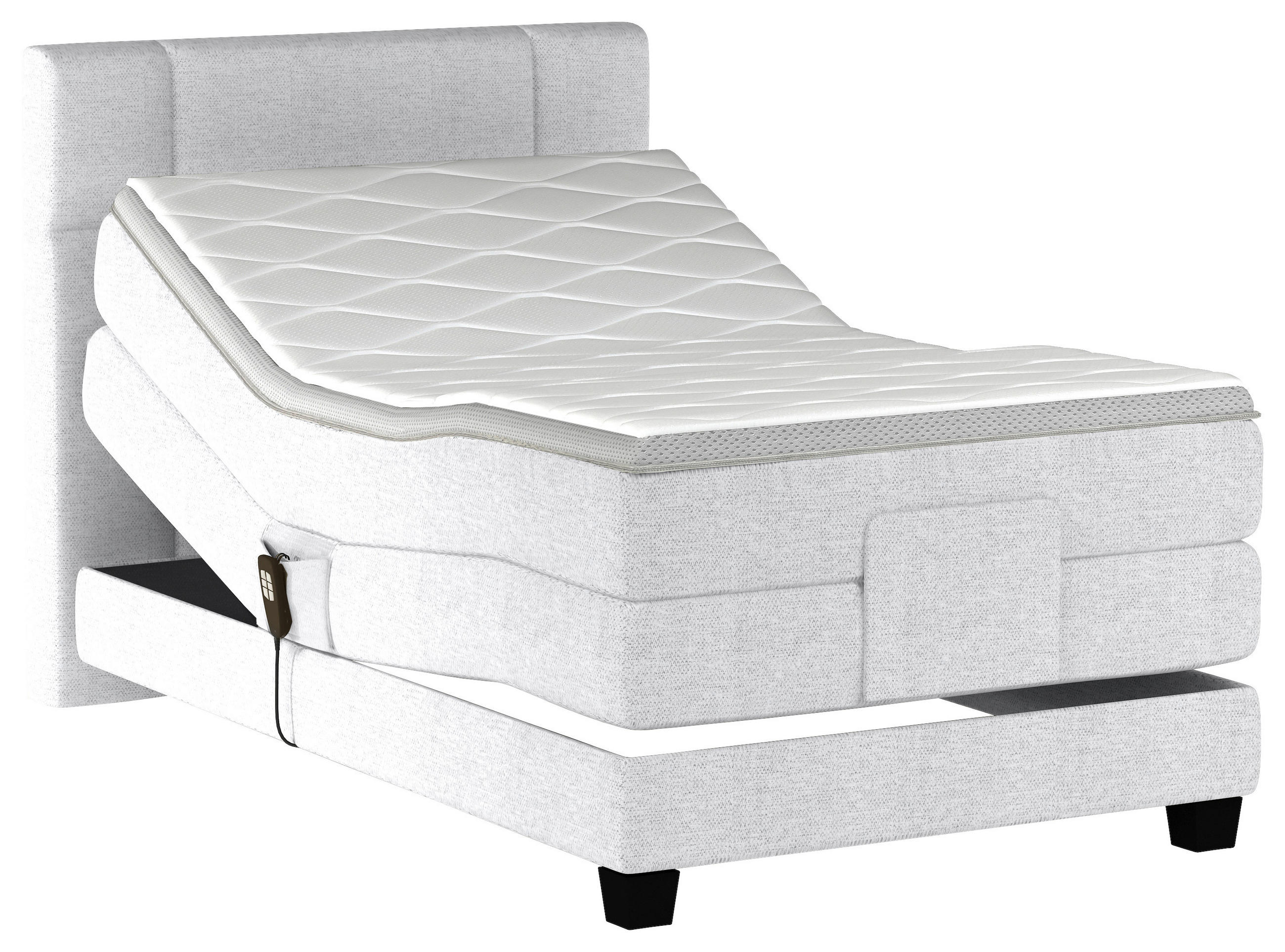 BOXSPRINGBETT 90/200 cm  in Seidengrau  - Seidengrau/Schwarz, KONVENTIONELL, Holz/Kunststoff (90/200cm) - Esposa