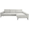 ECKSOFA Hellgrau Chenille  - Hellgrau/Schwarz, KONVENTIONELL, Textil/Metall (294/184cm) - SetOne by Musterring