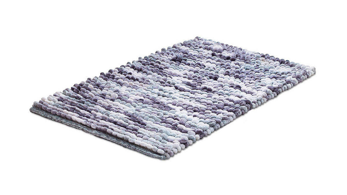 BADEMATTE Grau, Türkis 60/100 cm  - Türkis/Grau, KONVENTIONELL, Kunststoff/Textil (60/100cm) - Grund