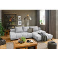 ECKSOFA in Chenille Hellgrau  - Hellgrau/Schwarz, MODERN, Textil/Metall (290/182cm) - Hom`in