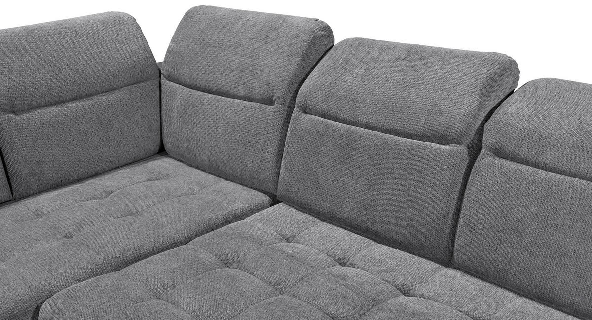 ECKSOFA in Webstoff Anthrazit  - Anthrazit/Schwarz, Konventionell, Kunststoff/Textil (200/282cm) - MID.YOU