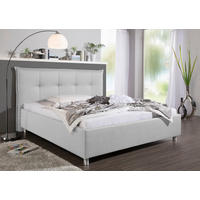 POLSTERBETT 180/200 cm,  in Hellgrau,  - Hellgrau/Alufarben, MODERN, Textil/Metall (180/200cm) - Livetastic
