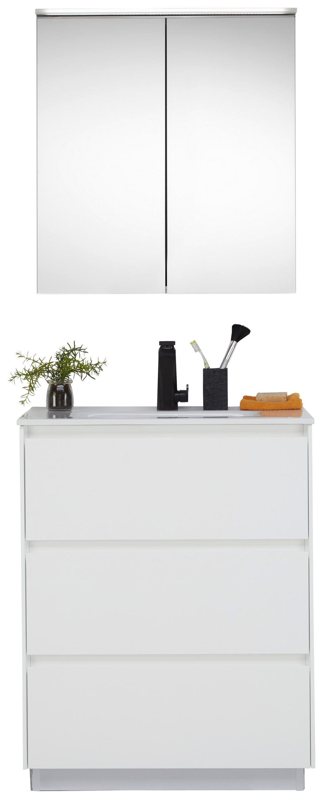 BADEZIMMER  in 70 cm  - Weiß, KONVENTIONELL, Glas/Keramik (70cm) - Emilio Belluti