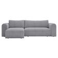 ECKSOFA in Cord Grau  - Schwarz/Grau, MODERN, Kunststoff/Textil (150/245cm) - Carryhome