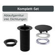 ABLAUFVENTIL 7,0/6,5/7,0 cm  - Schwarz, Basics, Metall (7,0/6,5/7,0cm) - Xora