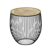 Masă Auxiliară din metal, 43/43/42 cm - auriu/negru, Modern, metal (43/43/42cm) - Novel